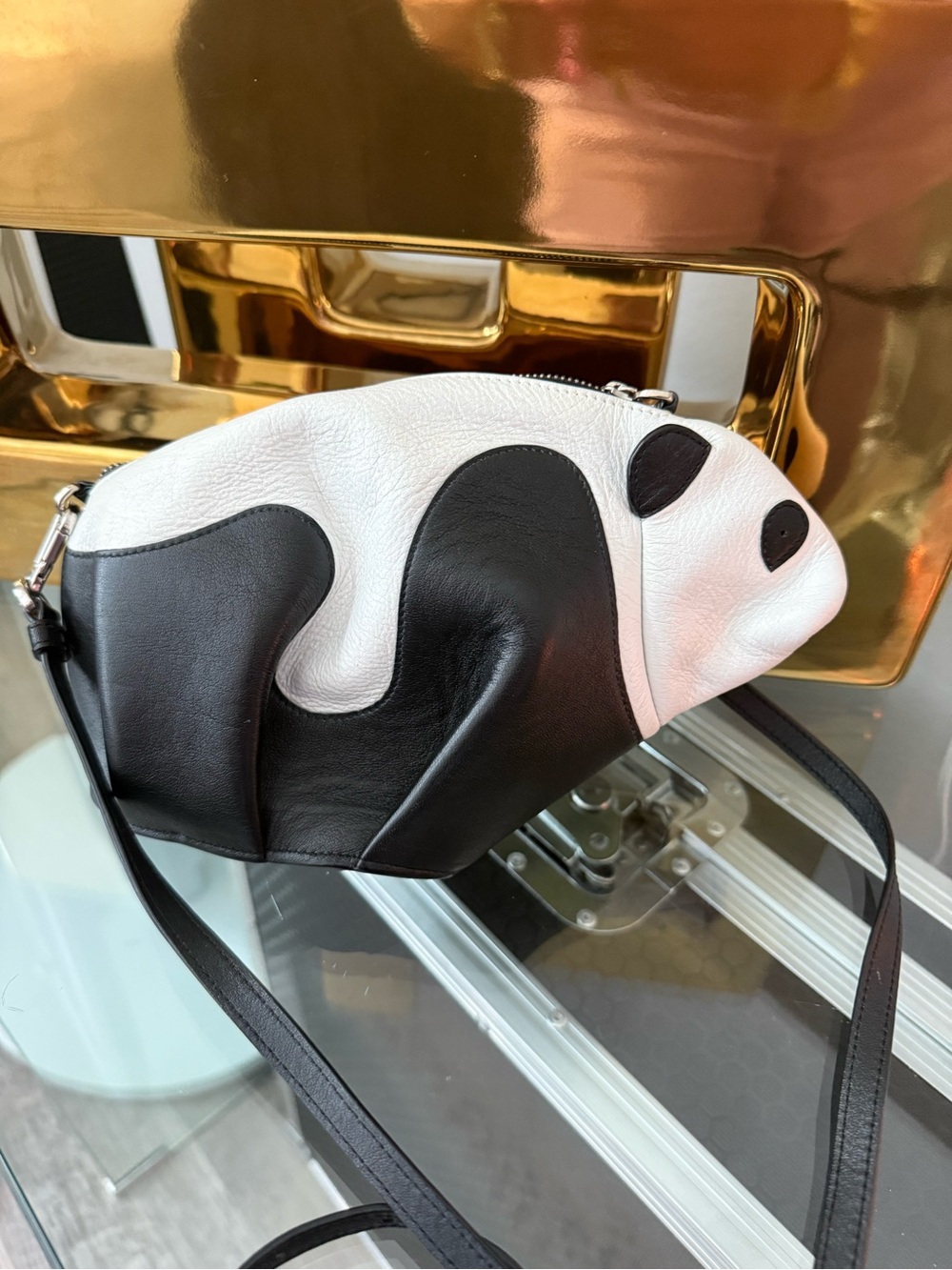 Loewe Black & White Panda Crossbody Bag in good condition.